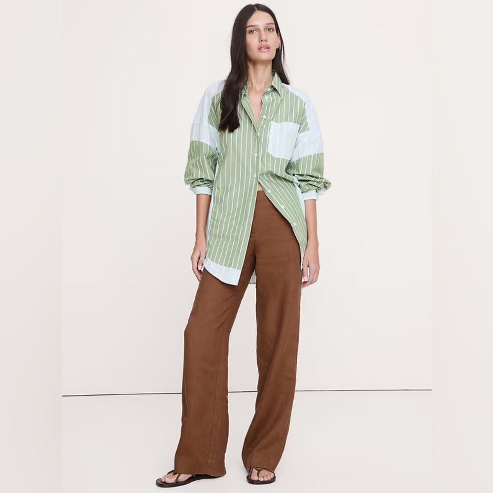 NWT! Banana Republic The Everyday Wide-Leg Pant in Linen - Size Small Petite🖤